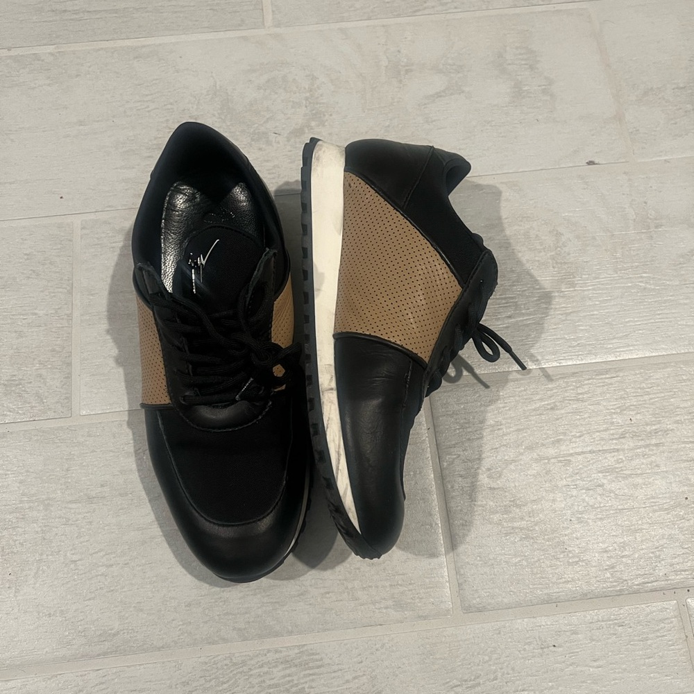 Giuseppe Zanotti Black and Tan Sneakers Modern Design